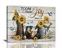 Farmhouse Sunflower Canvas Painting For Rustic Home DéCor