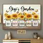 Grandma’s Garden Sunflower Wall Art – Family Names Canvas