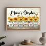 Grandma’s Garden Sunflower Wall Art – Family Names Canvas