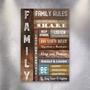 Family Rules Wall Decor For Living Room Modern Farmhouse Style