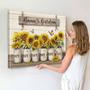 Nana’s Garden Sunflower Canvas – Personalized Wall Art with Family Names, Perfect Gift for Nana’s Home