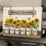 Nana’s Garden Sunflower Canvas – Personalized Wall Art with Family Names, Perfect Gift for Nana’s Home