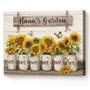 Nana’s Garden Sunflower Canvas – Personalized Wall Art with Family Names, Perfect Gift for Nana’s Home