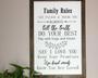 Family Rules Canvas – Family Room Wall Decor and Gift