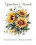 Sunflower Grandma Canvas – Personalized with Family Names