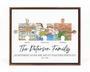 Personalized Family Puzzle Map Canvas Print - Thoughtful Christmas Gift For Parents - Long Distance Wall Art For Living Room