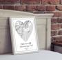 Personalized Anniversary Canvas For Long Distance Couples - Heart Map Design For Valentine's DéCor