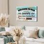 Rustic Farmhouse Welcome Canvas with Family Quotes Décor