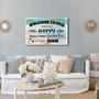 Rustic Farmhouse Welcome Canvas with Family Quotes Décor