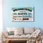 Rustic Farmhouse Welcome Canvas with Family Quotes Décor