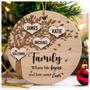 Family Tree Ceramic Christmas Ornament - 'Where Life Begins and Never Ends' Personalized Gift