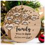 Family Tree Ceramic Christmas Ornament - 'Where Life Begins and Never Ends' Personalized Gift