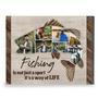 Fishing Dad Photo Collage Canvas - Heartfelt Christmas Gifts For Fisherman Dad Sign, Husband, Grandpa