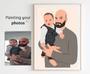 Faceless Dad And Daughter Canvas Portrait - Personalized Birthday Gift For Fathers - Unique Cartoon Art For Living Room Decor