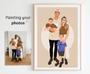 Faceless Dad And Daughter Canvas Portrait - Personalized Birthday Gift For Fathers - Unique Cartoon Art For Living Room Decor