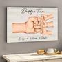 Personalized Dad Fist Bump Team Canvas - Heartfelt Art For Dad From Daughter Or Son - Custom Names, Father's Day Gift