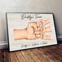 Personalized Dad Fist Bump Team Canvas - Heartfelt Art For Dad From Daughter Or Son - Custom Names, Father's Day Gift