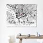 Personalized Where We Met Map Canvas For Couples - Engagement & Christmas Gift Idea