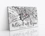 Personalized Where We Met Map Canvas For Couples - Engagement & Christmas Gift Idea