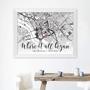 Personalized Where We Met Map Canvas For Couples - Engagement & Christmas Gift Idea