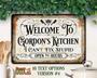 Personalized Grandma Kitchen Art Metal Sign With Vintage Style - Heartfelt Seasoned With Love DéCor