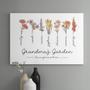 Personalized Grandma's Garden Birth Flower Canvas - Mother's Day & Christmas Gift