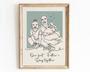 Personalized Grandpa Line Drawing Canvas - Thoughtful Father's Day Gift For Grandpas & Kids