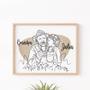 Heartfelt Grandpa Line Drawing Portrait Canvas - Personalized Christmas & Birthday Gift For Grandfather