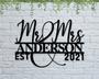 Mr And Mrs Metal Wedding Name Sign - Personalized Centerpiece For Wedding Venues And Sweetheart Tables