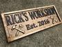 Personalized Dad Workshop Wooden Sign Gift For Him Father's Day, Man Cave Or Garage Decor