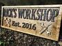 Personalized Dad Workshop Wooden Sign Gift For Him Father's Day, Man Cave Or Garage Decor