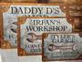 Personalized Funny Dad Metal Garage Sign For Workshop With Rust Steel Design