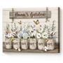 Nana's Garden Personalized Canvas Gift - Christmas Wall Art For Grandma From Grandkids