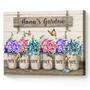 Nana's Garden Personalized Canvas Gift - Christmas Wall Art For Grandma From Grandkids