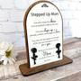 Stepped Up Mom Personalized Wood Sign Ideal For Mother's Day Blended Family Gift Engraved For Bonus Moms