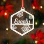 Personalized Christmas Ornament Laser Cut For Holiday Decor Made In USA Custom Name Gift Tag Bauble