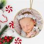 Personalized Baby's First Christmas Ornament With Photo And Birth Stats Keepsake For New Parents