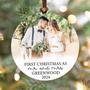 Personalized Our First Christmas As Mr & Mrs Ornament - Newlywed Gift With Photo For Holiday Decor