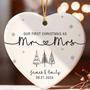 Our First Christmas As Mr & Mrs Ornament - 2024 Wedding Keepsake For Newlywed Home DéCor