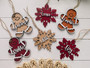 Custom Christmas Name Ornaments For Stockings And Gifts - 3D Gingerbread Snowflake Design