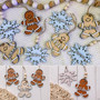 Custom Christmas Name Ornaments For Stockings And Gifts - 3D Gingerbread Snowflake Design
