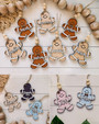 Custom Christmas Name Ornaments For Stockings And Gifts - 3D Gingerbread Snowflake Design
