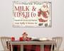 Vintage North Pole Milk And Cookie Canvas Sign For Kitchen - Christmas Wall Art Decor