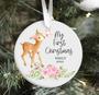 Personalized Woodland Animal Ornament For Kids - My First Christmas Stocking Stuffer Gift