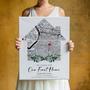 Custom Home Map First Time Home Buyer Personalized Housewarming Gift