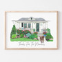 Personalized Watercolor House Painting Canvas - Ideal Housewarming Gift For New Homeowners Or Realtor Closing Present