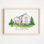 Personalized Watercolor House Painting Canvas - Ideal Housewarming Gift For New Homeowners Or Realtor Closing Present