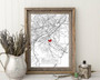 Personalized Street Map Canvas For First Anniversary - Thoughtful Housewarming Gift Idea For New Homeowners