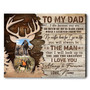 Thoughtful Dad Memorial Deer Canvas Wall Art For Hunter Dad Or Grandfather On Father's Day