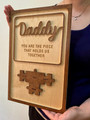 Heartfelt Dad Puzzle Wood Sign - Personalized Father's Day Gift For Living Room Decor